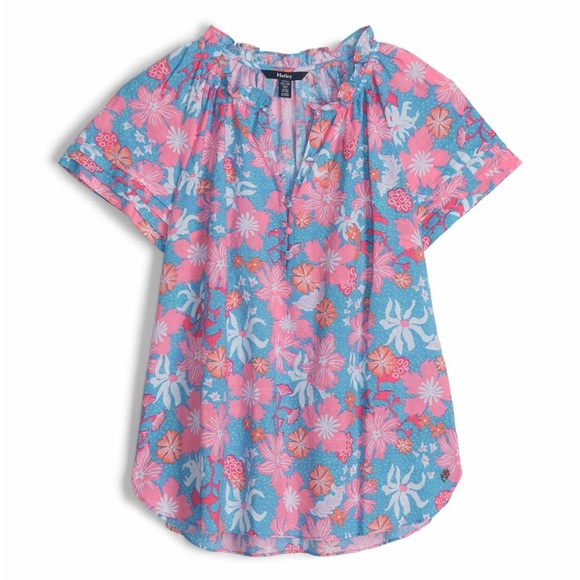 Hatley Wild Garden Sylvie Short Sleeve Blouse Size XS Extra Small Womens - Picture 1 of 11